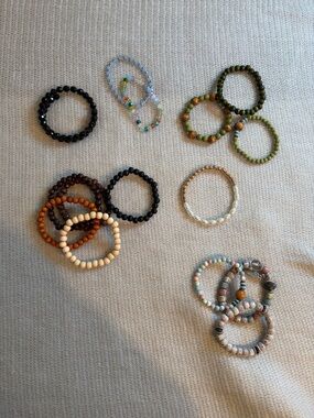 Mixed Beaded Stretch Bracelets - Multi Color